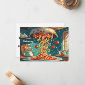 Essens Einladung, Nudelgericht mit Tomatensoße Notitiekaartje (Voorkant / Achterkant in situ)