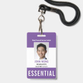 Essential Business Logo Employee Photo Badge (Front with Lanyard)