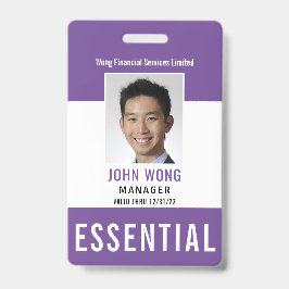 Essential Business Logo Employee Photo Badge