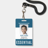 Essential Business Logo Employee Photo Badge (Voorkant met koord)