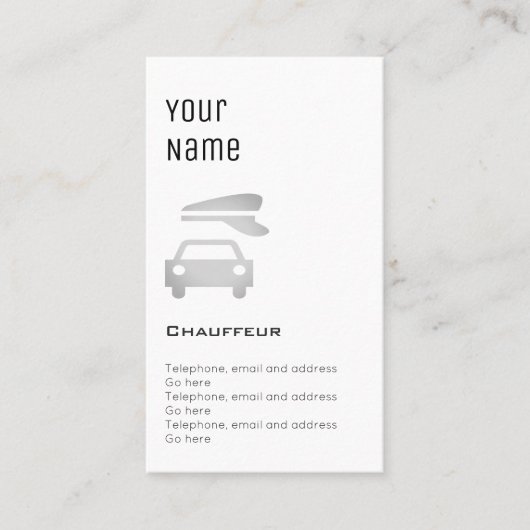 "Essential" Chauffeur Price Cards Visitekaartje (Voorkant)