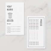 "Essential" Chef Price-kaarten Visitekaartje (Voorkant / Achterkant)