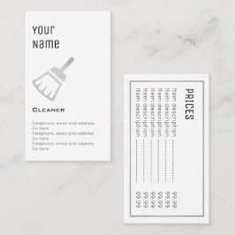 "Essential" Cleaner Price Cards Visitekaartje