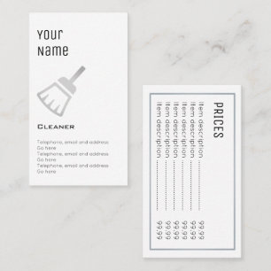 "Essential" Cleaner Price Cards Visitekaartje