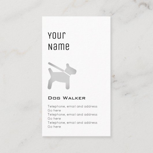 "Essential" Dog Walker Price Cards Visitekaartje (Voorkant)