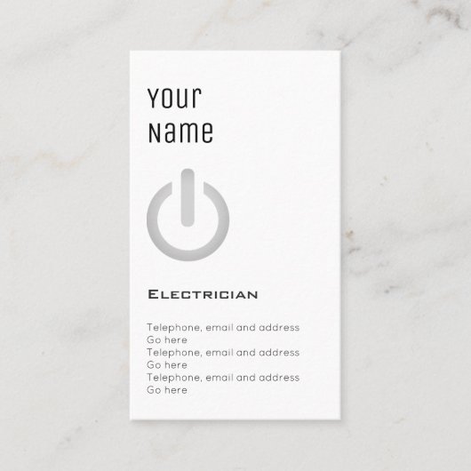 "Essential" Electrice Price Cards Visitekaartje (Voorkant)