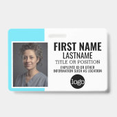 Essential Employee ID Photo, Bar Code, Logo, Name Badge (Voorzijde)