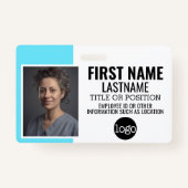 Essential Employee ID Photo, Bar Code, Logo, Name Badge (Voorkant)