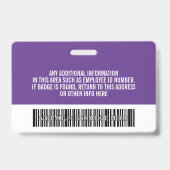 Essential Employee ID Photo, Bar Code, Logo, Name Badge (Achterkant)
