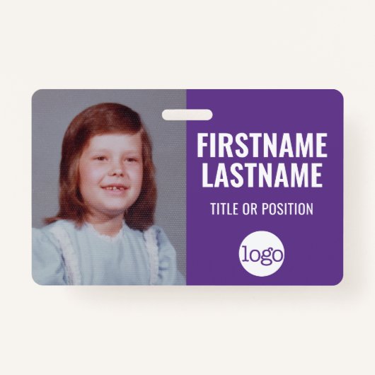 Essential Employee ID Photo, Bar Code, Logo, Name Badge (Voorkant)