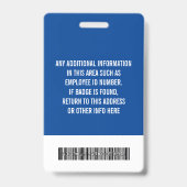 Essential Employee ID Photo Barcode Watermark Logo Badge (Achterkant)