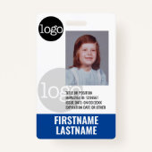 Essential Employee ID Photo Barcode Watermark Logo Badge (Voorkant)