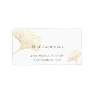 Essential Ginkgo Biloba Leaves Return Address Etiket