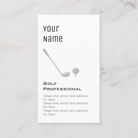"Essential" Golf Professional-kaarten Visitekaartje (Voorkant)