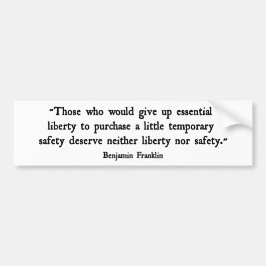 Essential Liberty Bumpersticker (Voorkant)