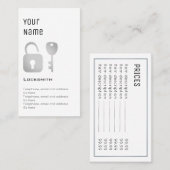 "Essential" Locksmith-prijskaarten Visitekaartje (Voorkant / Achterkant)