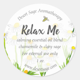 Essential Oil Aromatherapie Chamomile Custom Ronde Sticker