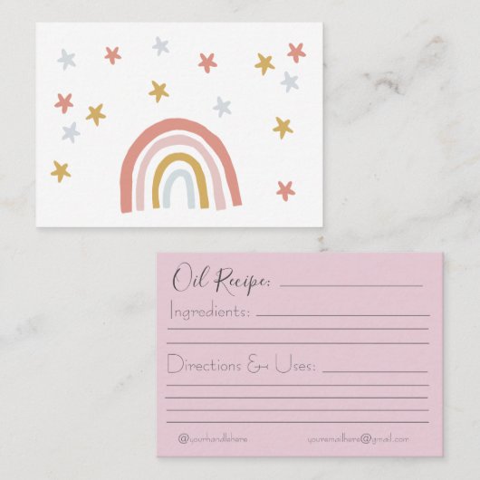 Essential Oil Recipcard Visitekaartje (Voorkant / Achterkant)
