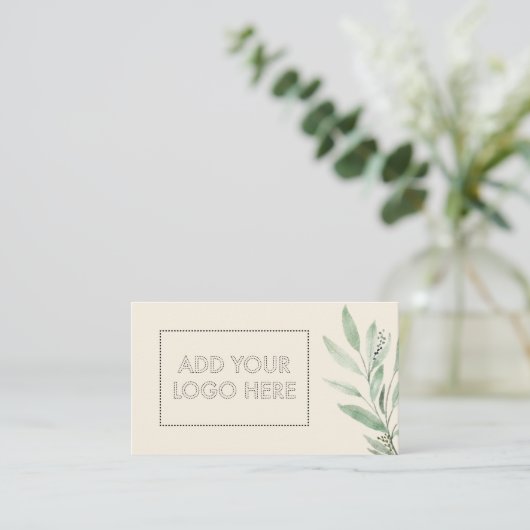 Essential Oils add custom logo beige flower beauty Visitekaartje (Staand voorkant)