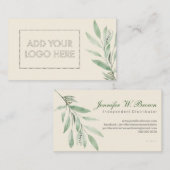 Essential Oils add custom logo beige flower beauty Visitekaartje (Voorkant / Achterkant)