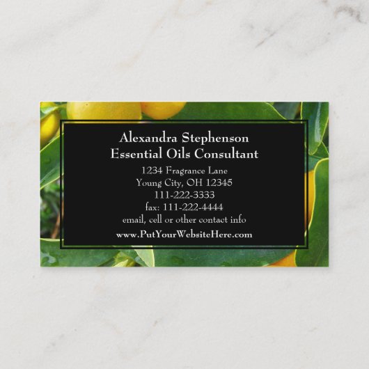 Essential Oils Business Lemon Wellness Visitekaartje (Achterkant)