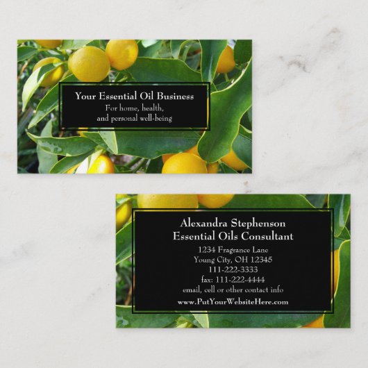 Essential Oils Business Lemon Wellness Visitekaartje (Voorkant / Achterkant)