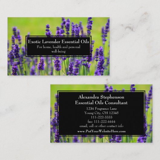 Essential Oils Business Wellness Holistic Lavender Visitekaartje (Voorkant / Achterkant)