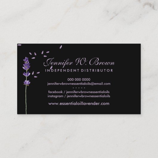 Essential Oils Circle Lavender Lijst Visitekaartje (Achterkant)