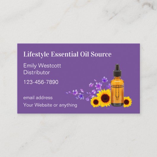 Essential Oils Distributor Visitekaartje (Voorkant)