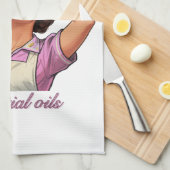 Essential Oils Funny Pizza Illustration | Girly Theedoek (Quarter Fold)