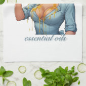 Essential Oils Funny Taco Illustration | Girly Theedoek (Gevouwen)