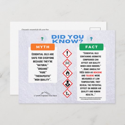 Essential Oils Myth/Fact Postcard Briefkaart (Voorkant / Achterkant)