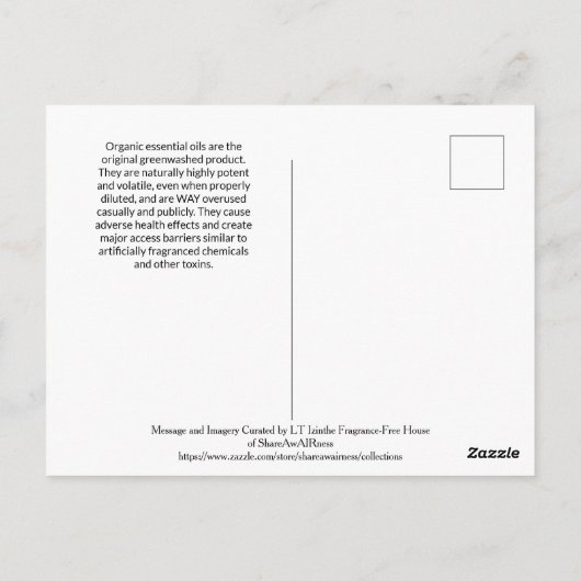 Essential Oils Myth/Fact Postcard Briefkaart (Achterkant)