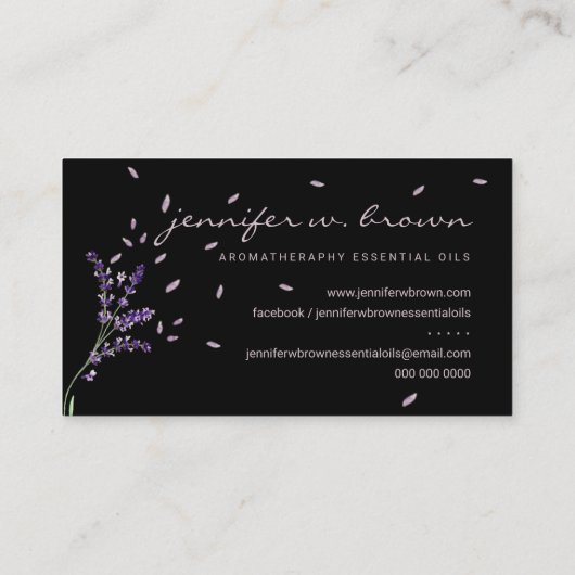 Essential Oils Perfume Lavender Botanical Florist Visitekaartje (Achterkant)