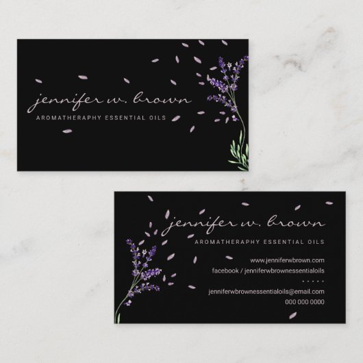 Essential Oils Perfume Lavender Botanical Florist Visitekaartje (Voorkant / Achterkant)