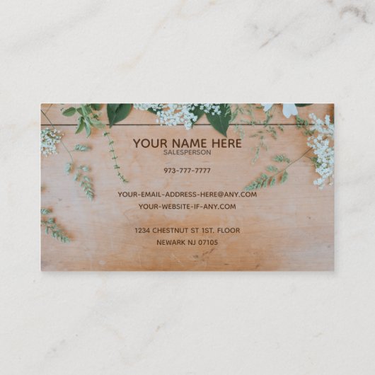 Essential Oils Slogans Visitekaartjes (Achterkant)