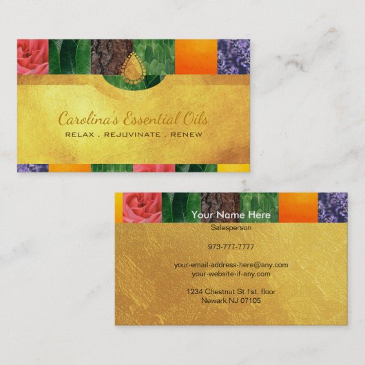 Essential Oils Slogans Visitekaartjes (Voorkant / Achterkant)