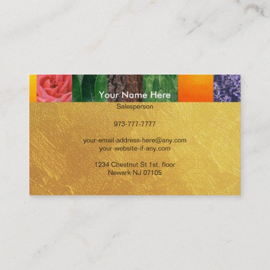 Essential Oils Slogans Visitekaartjes (Achterkant)