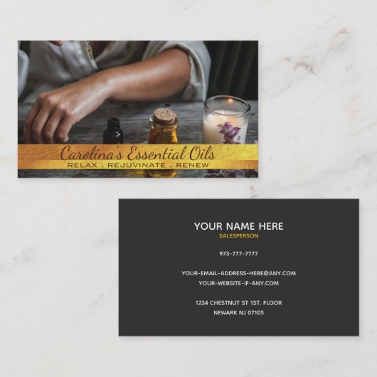 Essential Oils Slogans Visitekaartjes (Voorkant / Achterkant)