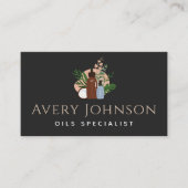 Essential Oils Specialist Flessen & Planten Boho Visitekaartje (Voorkant)