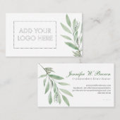 Essential Oils voegen aangepaste groene bloem-scho Visitekaartje (Voorkant / Achterkant)