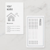 'Essential' Roofer Price-kaarten Visitekaartje (Voorkant / Achterkant)