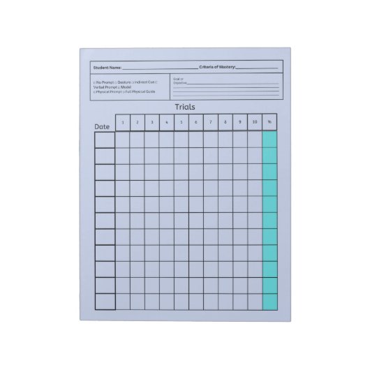 Essential Speed Tool: leeg gegevensblad (proefvers Notitieblok (Linkerzijde)