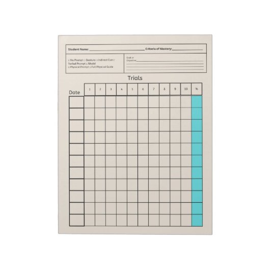 Essential Speed Tool: leeg gegevensblad (proefvers Notitieblok (Linkerzijde)