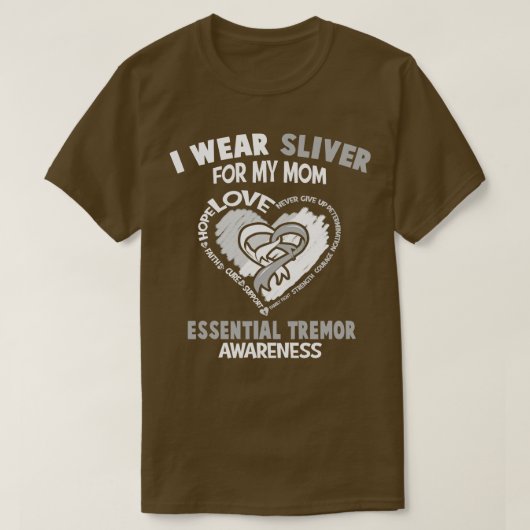 Essential Tremor Awareness Ik Draag zilver voor mi T-shirt (Design voorkant)