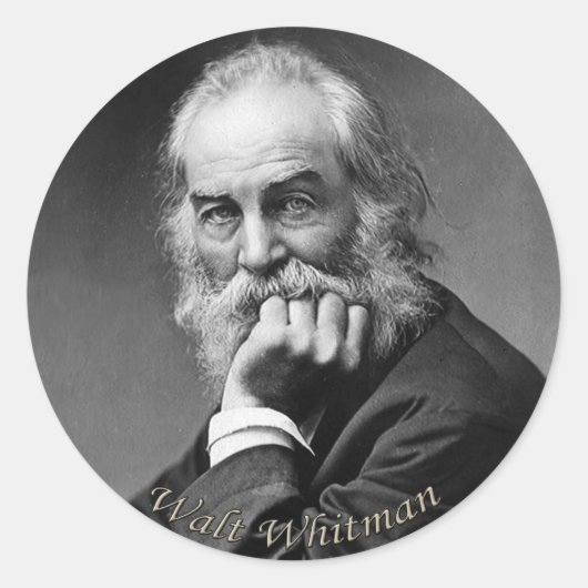 Essential Walt Whitman Portret Ronde Sticker (Voorkant)