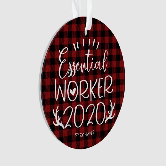 Essential Worker 2020 Covid Pandemic Kerstmis Ornament (voorkant)