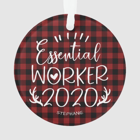 Essential Worker 2020 Covid Pandemic Kerstmis Ornament (achterkant)