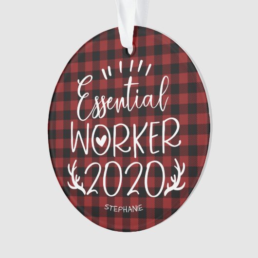 Essential Worker 2020 Covid Pandemic Kerstmis Ornament (voorkant)
