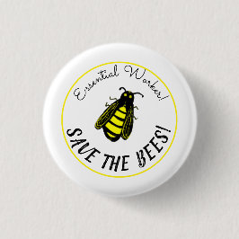 Essential Worker Cute Bee Art sparen bijen Ronde Button 3,2 Cm